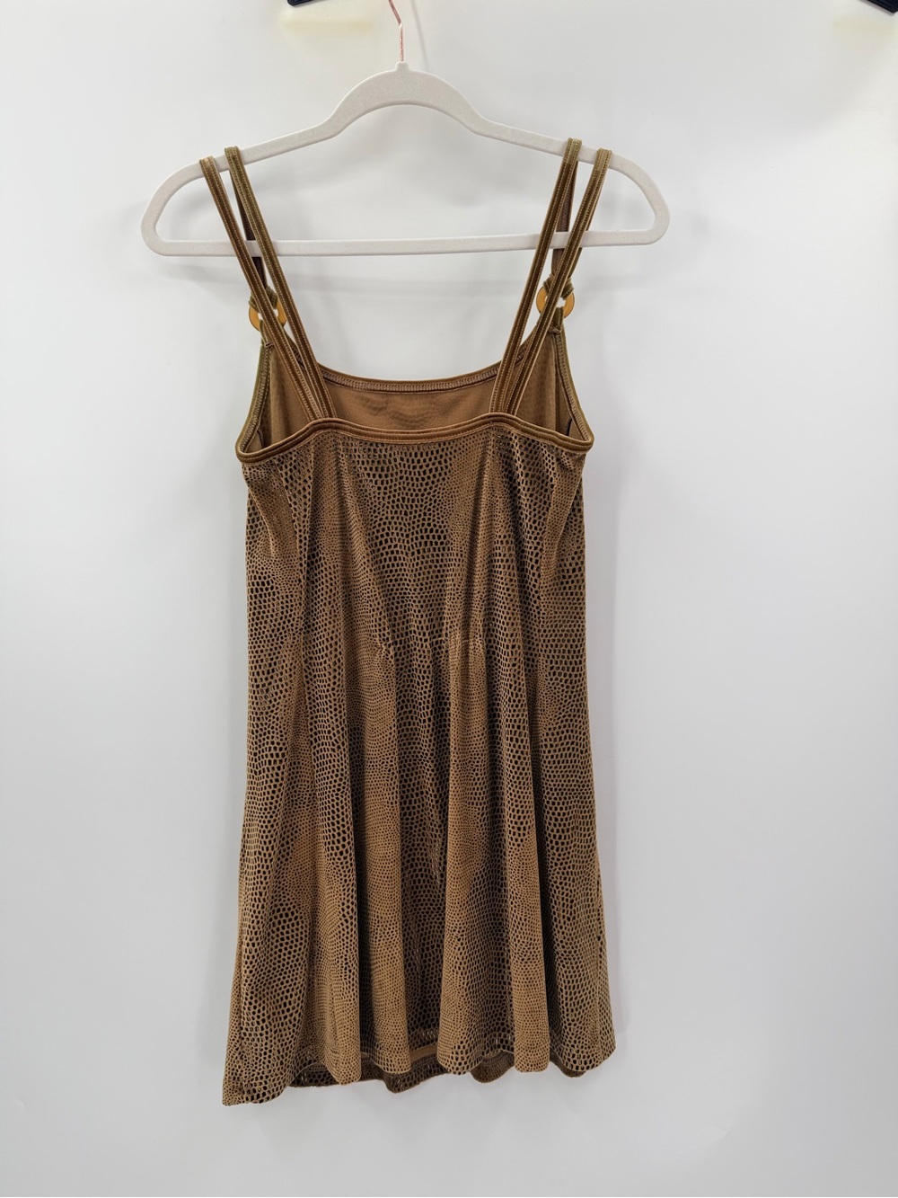 Vintage 90s Y2K Gideon Oberson Croc Embossed Mini Dress Small - Picture 7 of 7